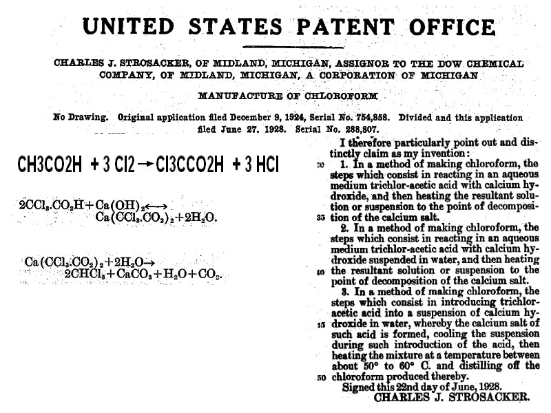 chcl3 from trichloroacetic calcium salt